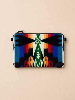 MG Design Co Mercy Grey Design Pendleton‎ Wool Fabric Multicolor Wool Clutch